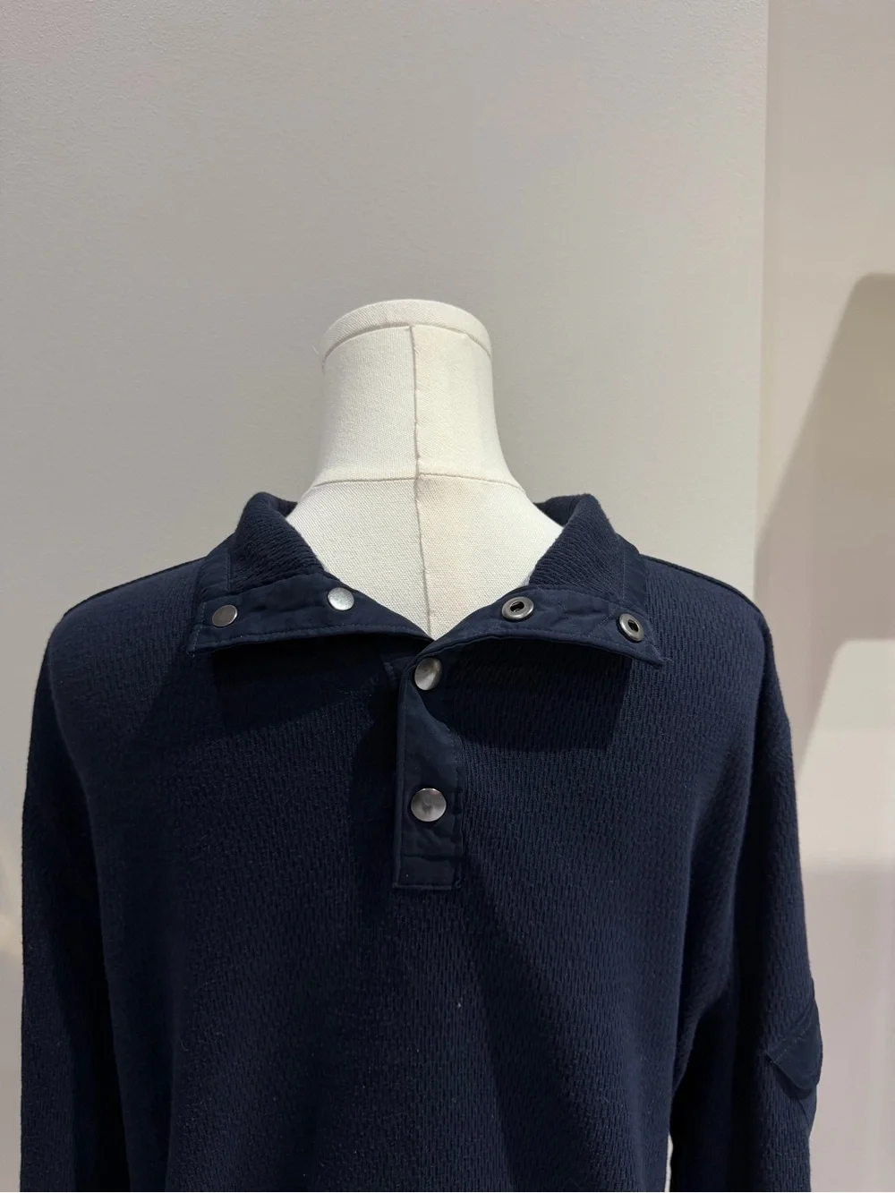 Banana Republic Navy Long-Sleeve Polo Knit